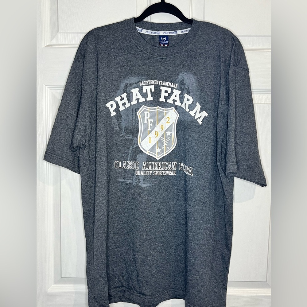 Phat Farm Men’s Vintage Tee - Gray - Size Large